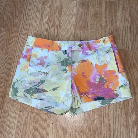 J. Crew Floral 3 Inch Inseam Colorful with Pockets Stretch Shorts Size 2 - Picture 1 of 8